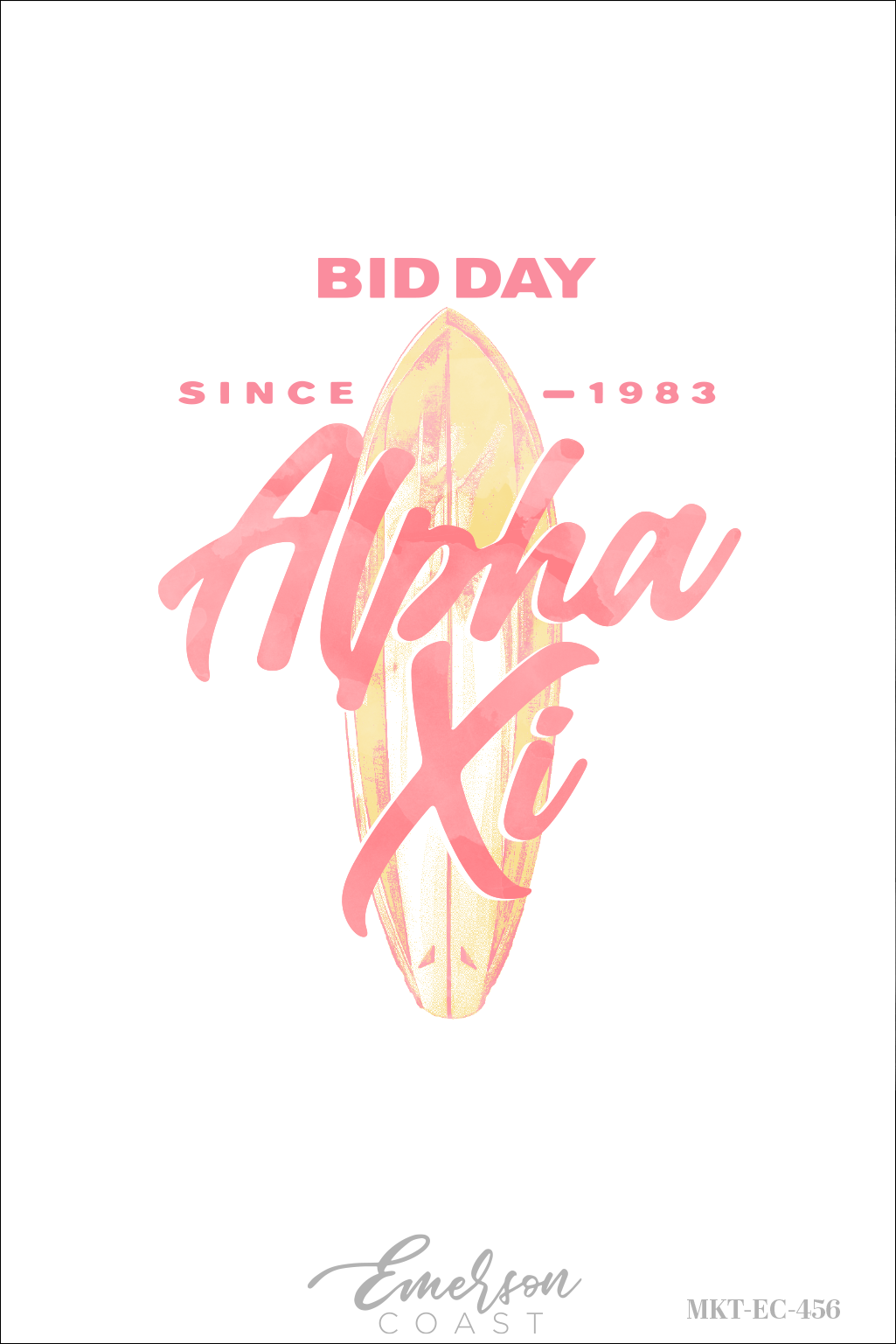 Alpha Xi Delta Surboard Bid Day Tshirt