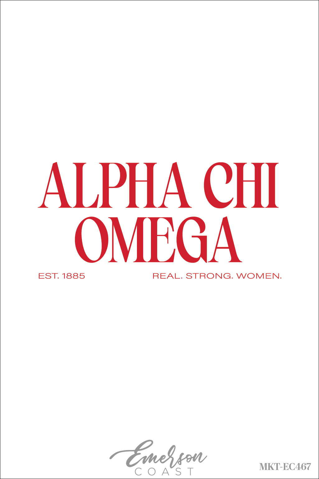 Alpha Chi Omega Bold Red Real Strong Women Slouchy Tee