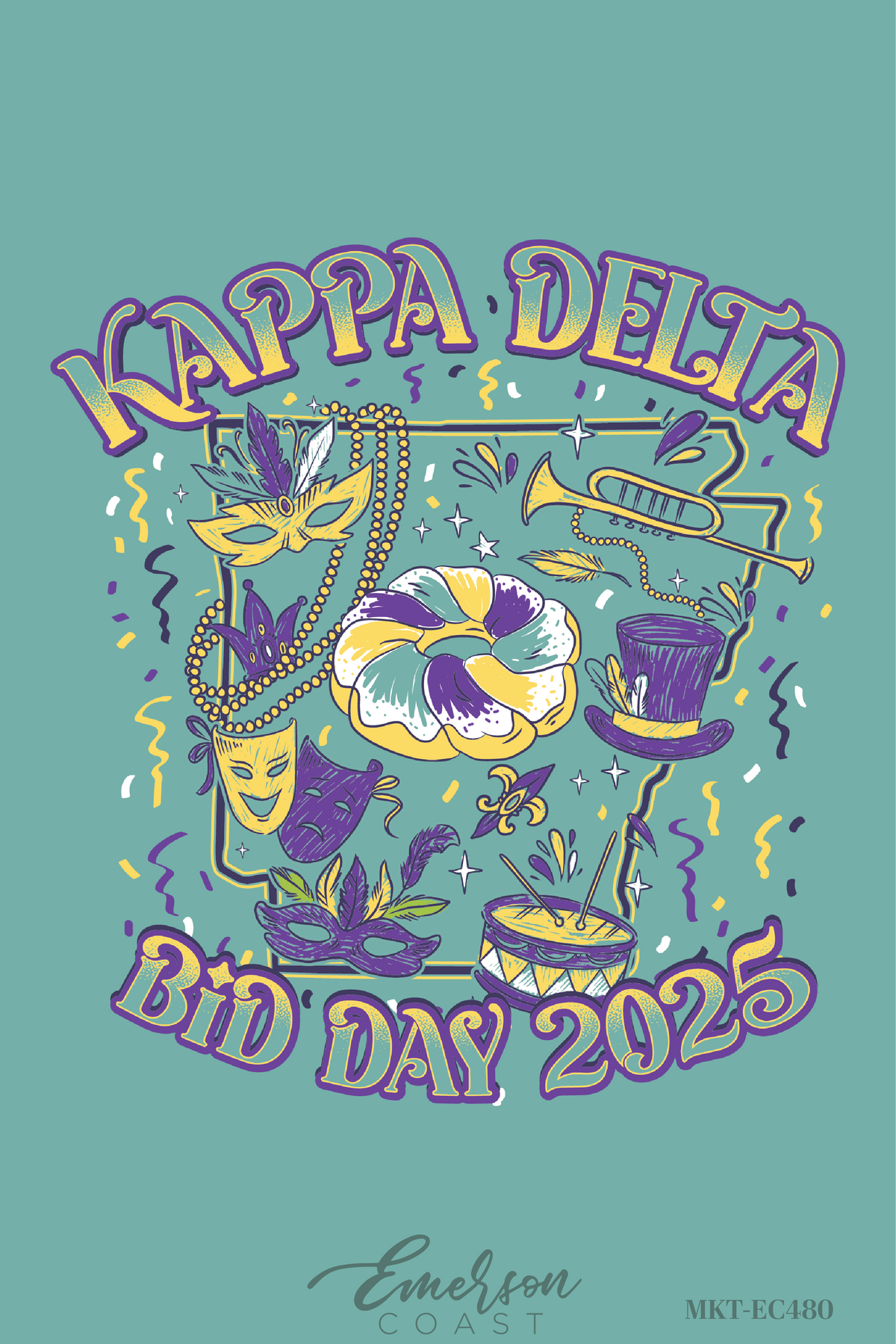 Kappa Delta Mardi Gras Bid Day T-Shirt