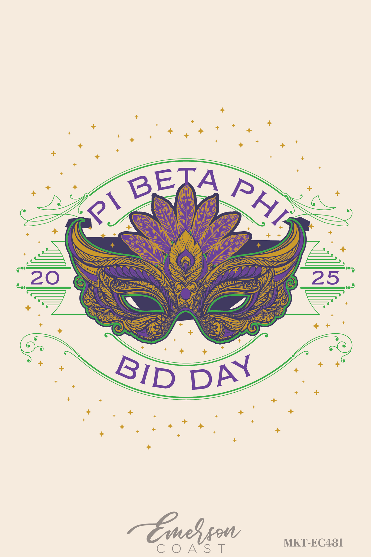 Pi Beta Pi Mardi Gras Bid Day T-Shirt