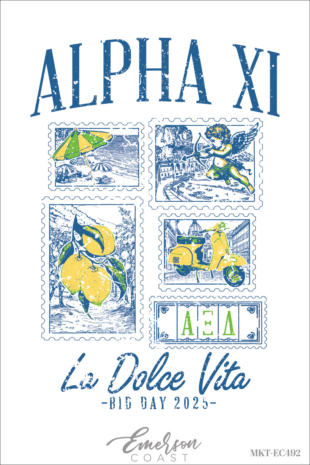 Alpha Xi Delta Amalfi Coast Bid Day T-Shirt