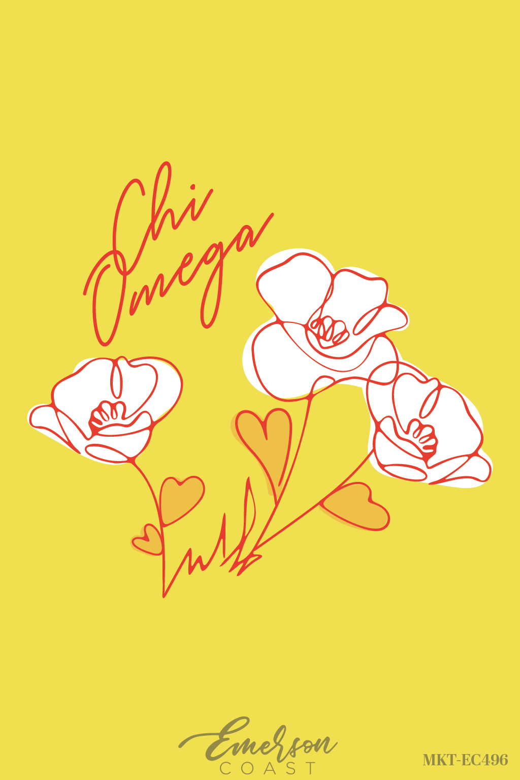 Chi Omega Bright Yellow Recruitment Slouchy T-Shirt