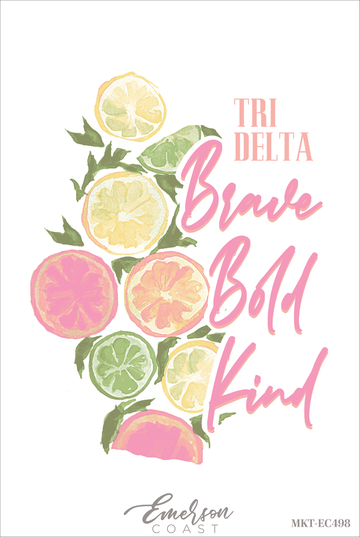 Delta Delta Delta Watercolor Brave Bold Kind Recruitment Slouchy Tee