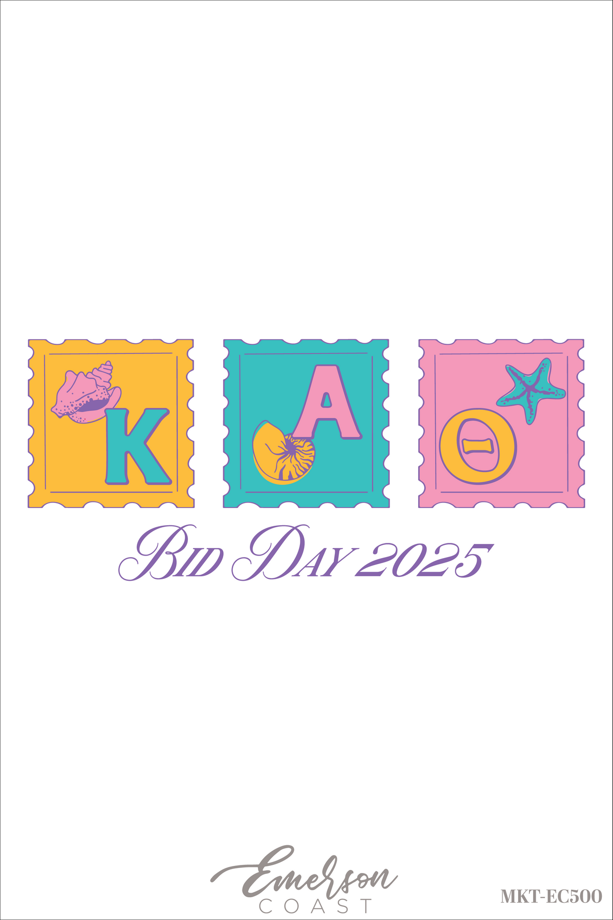 Kappa Alpha Theta Under The Sea Stamps Bid Day T-Shirt
