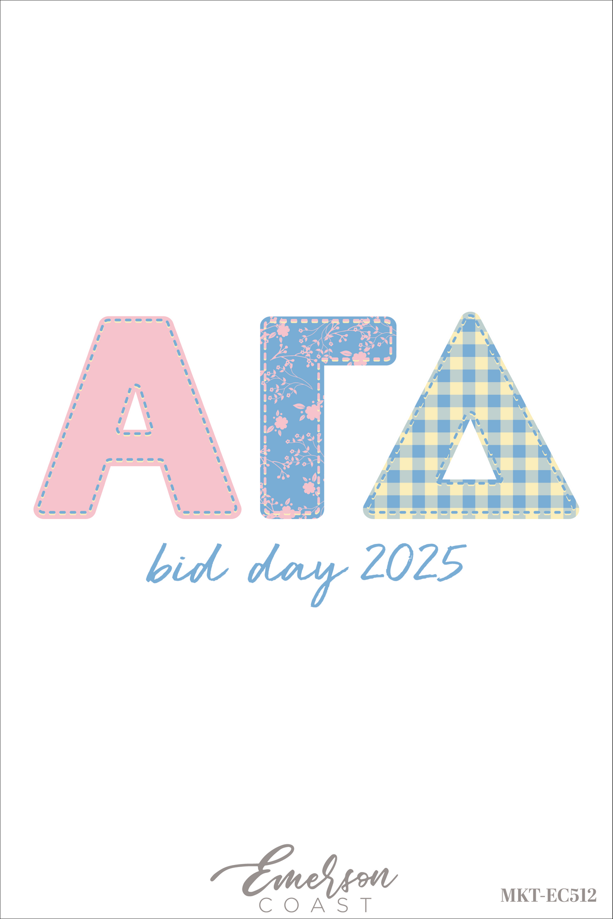 Alpha Gamma Delta Stitched By Sisterhood Bid Day T-Shirt