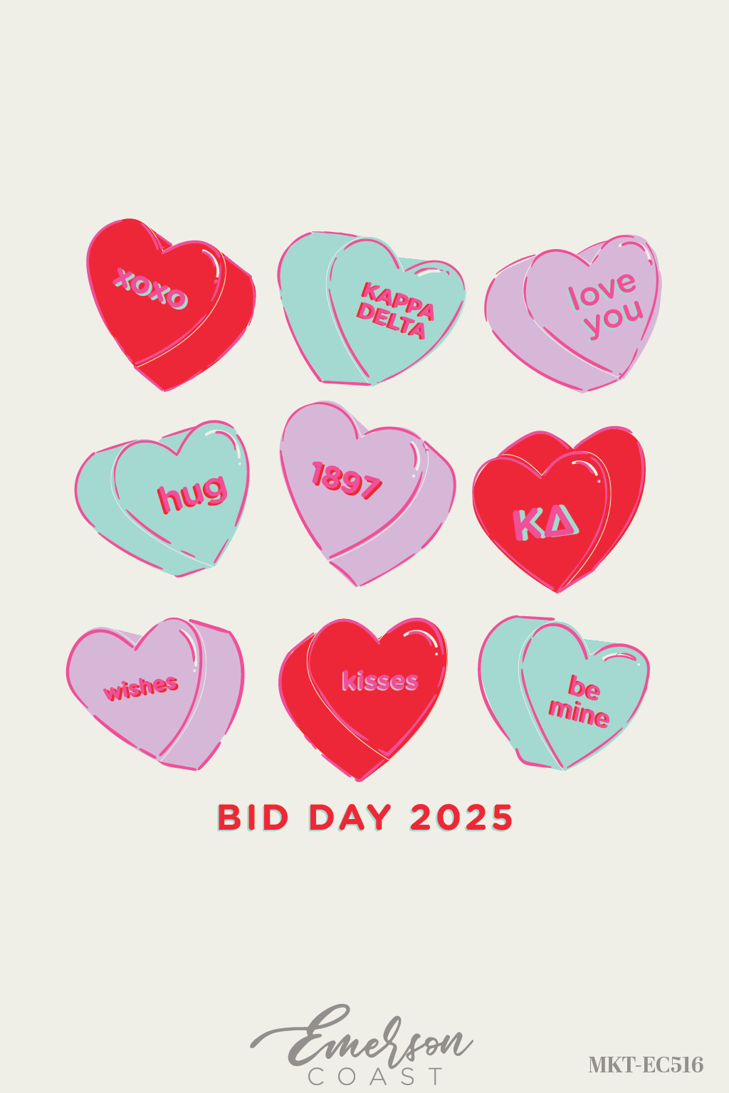 Kappa Delta Candy Hearts Bid Day T-Shirt