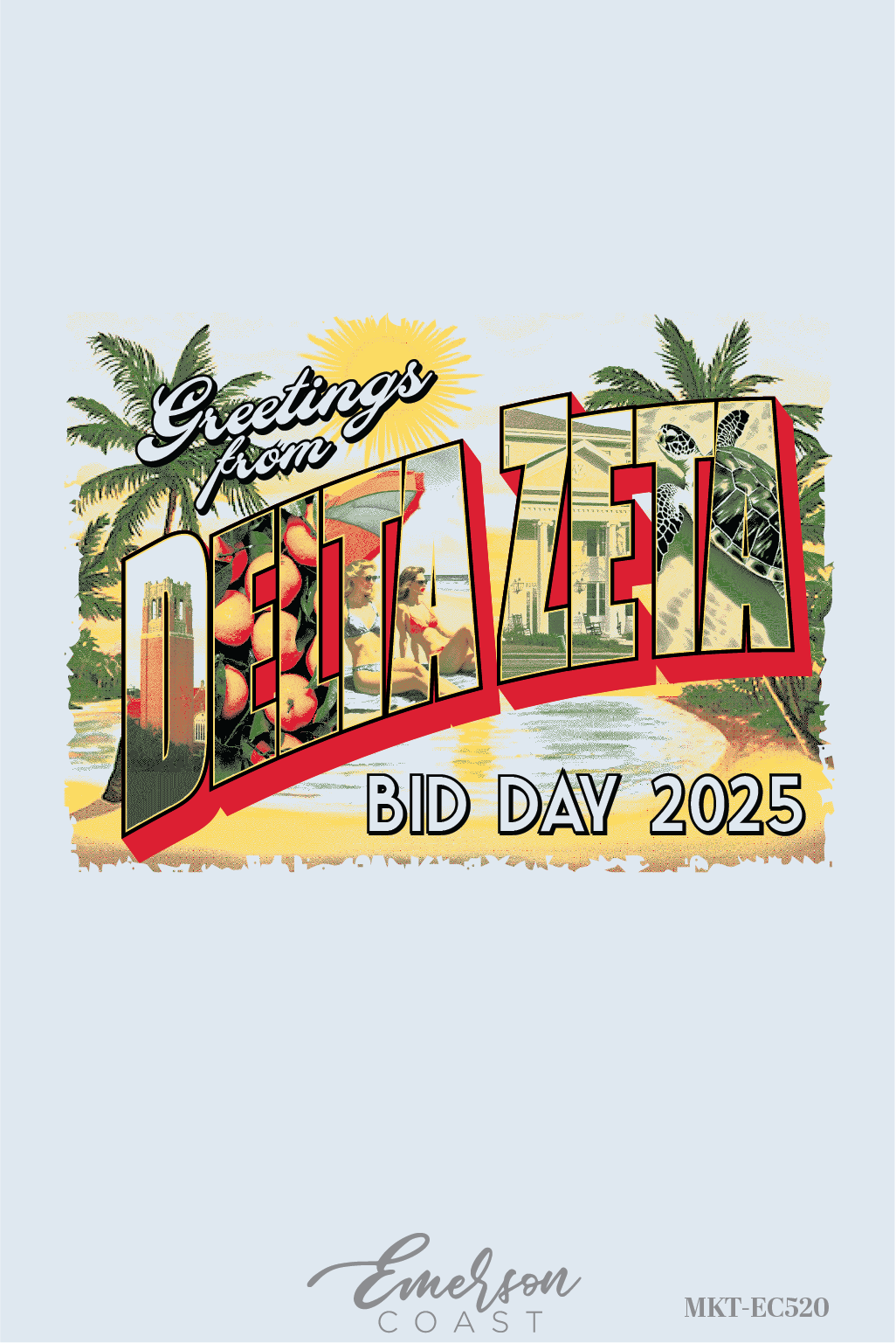 Delta Zeta Greetings From Bid Day Tee
