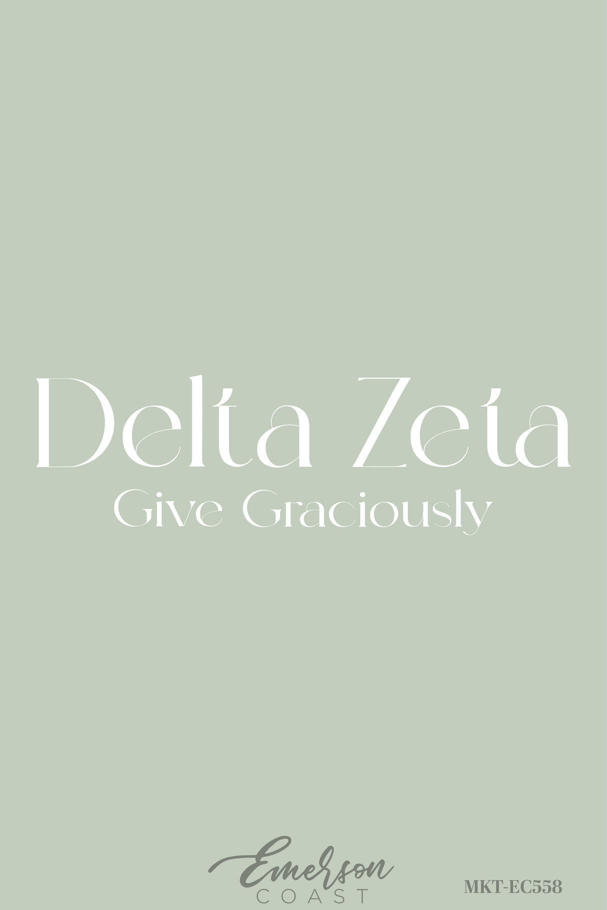 Delta Zeta Give Graciously Sage Rolled Cuff T-Shirt