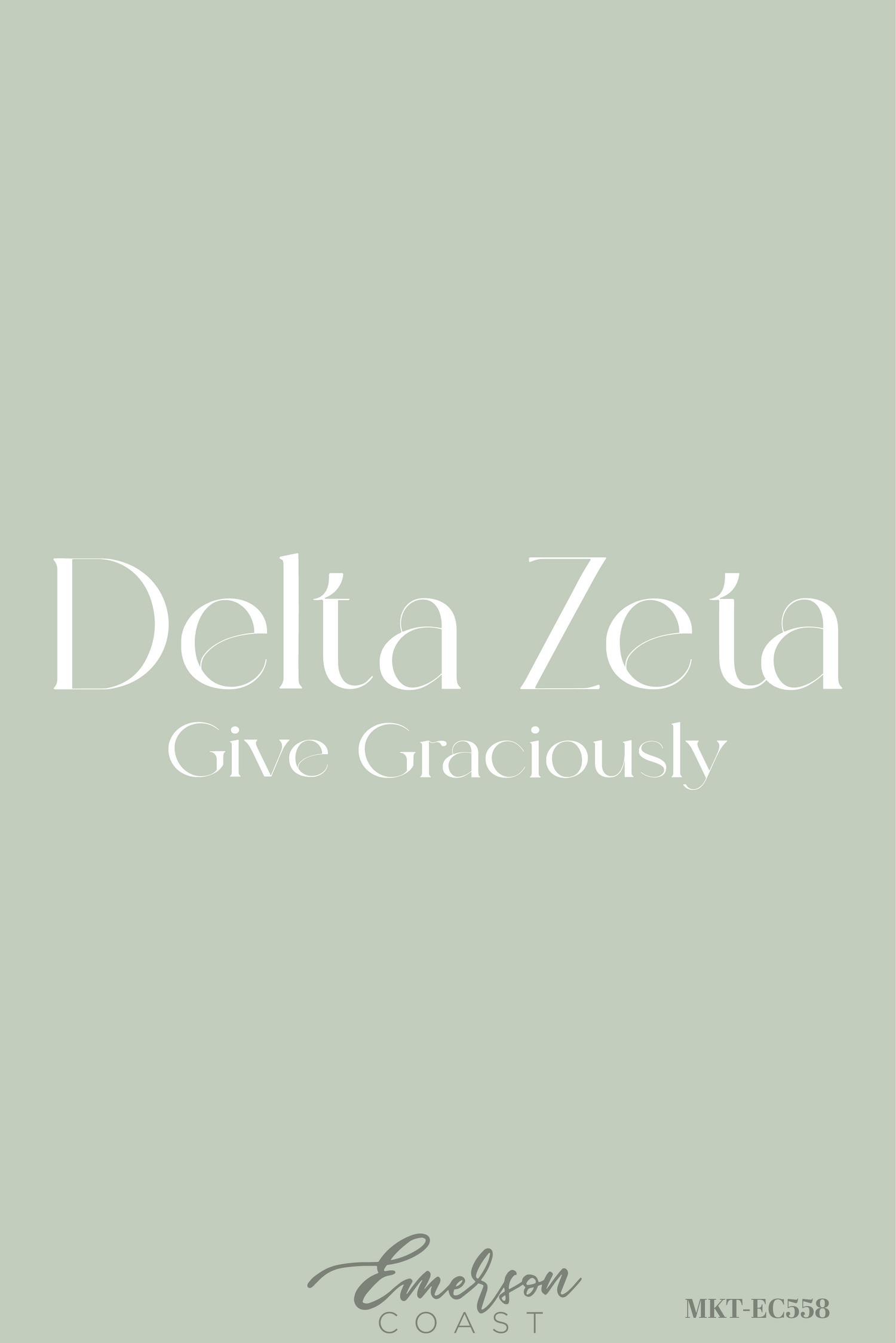 Delta Zeta Give Graciously Sage Rolled Cuff T-Shirt