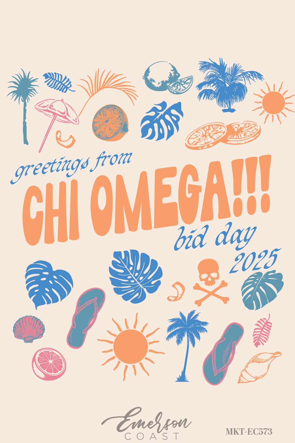 Chi Omega Greetings From Bid Day T-Shirt