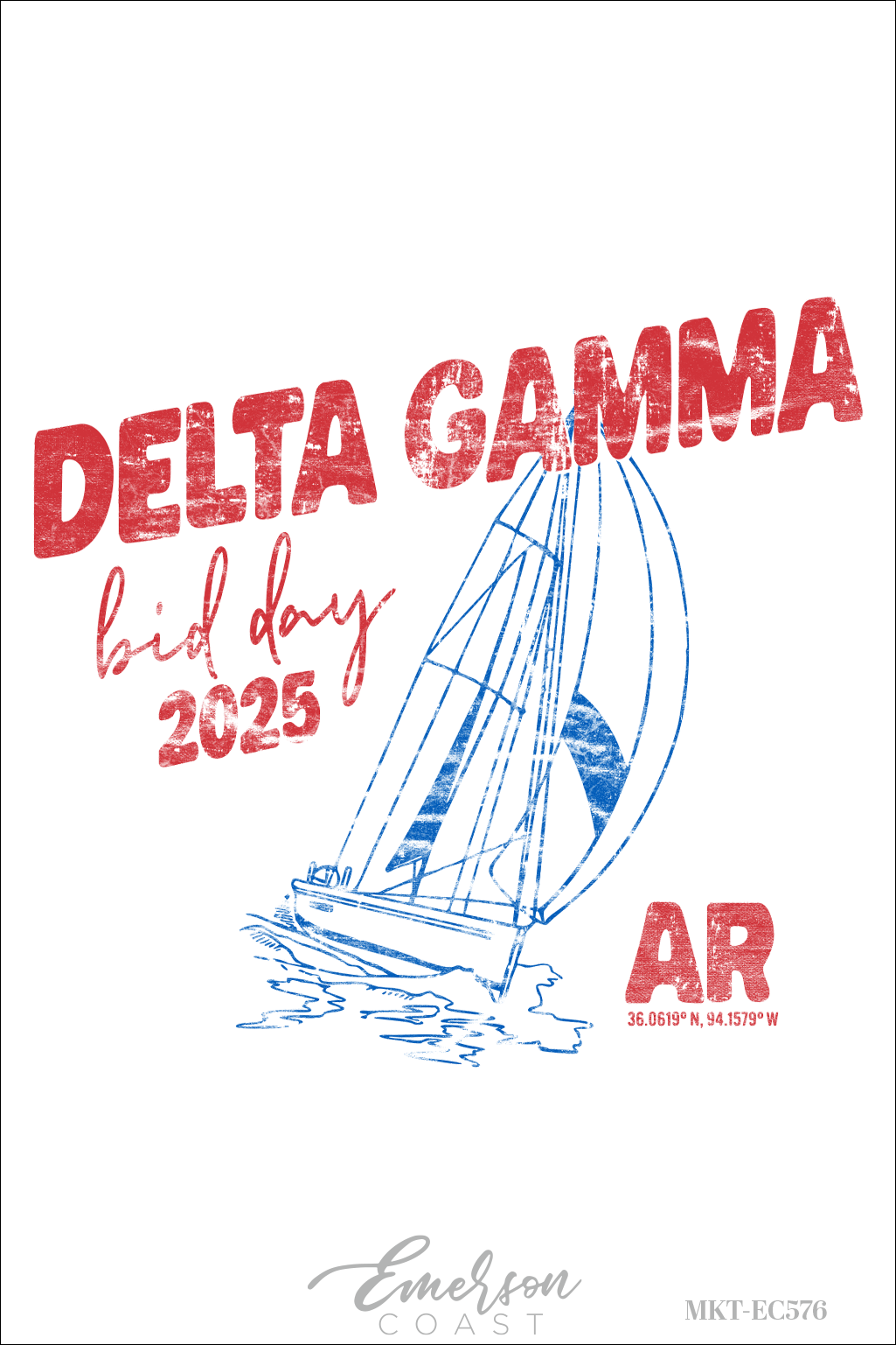 Delta Gamma Nautical Sailboat Bid Day T-Shirt