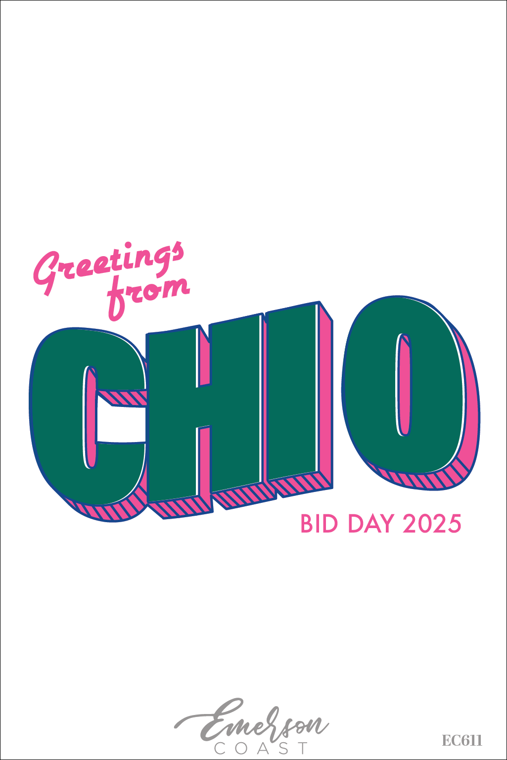 Chi Omega Greetings From Bid Day Tank