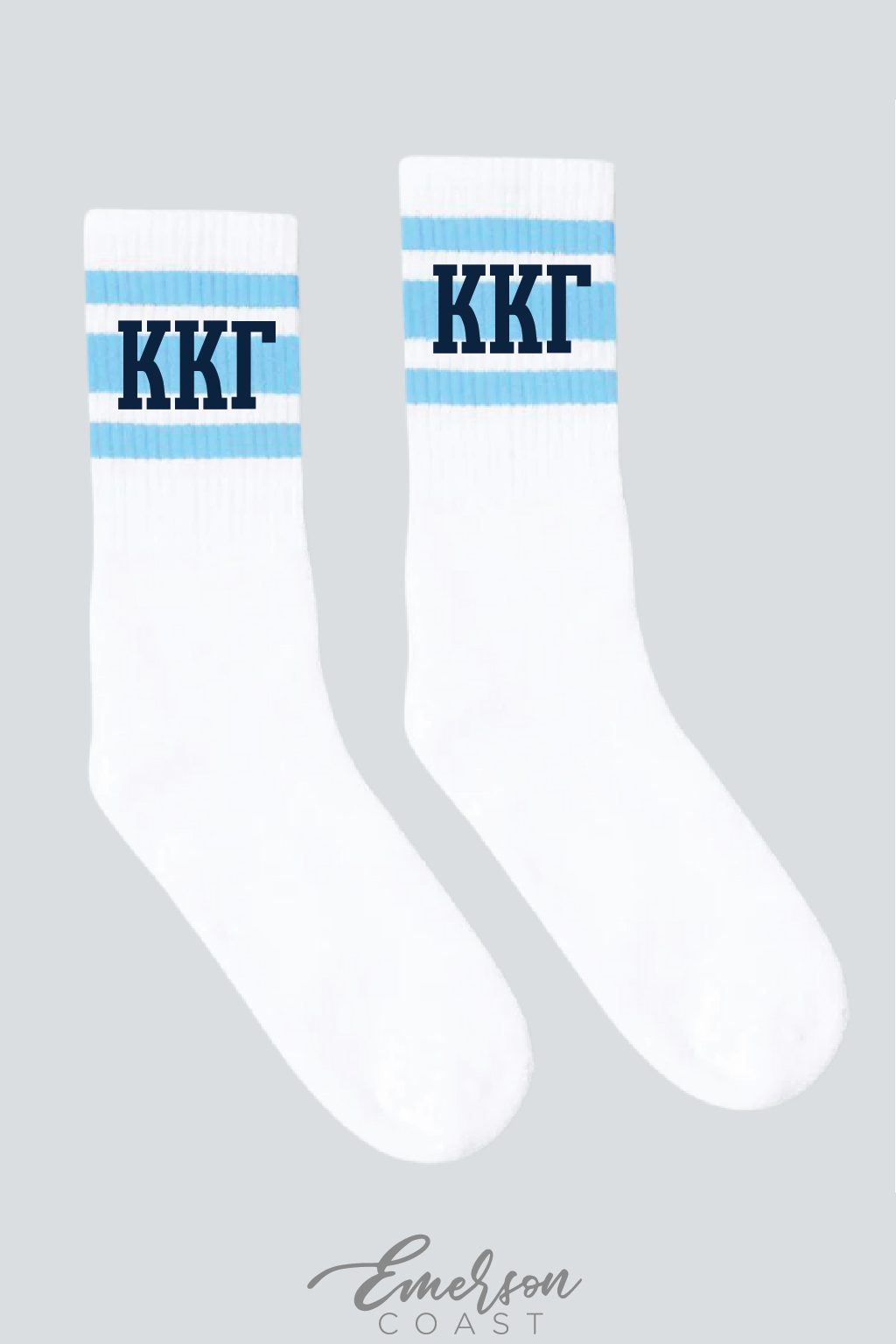 Sorority Mid Crew Embroidered Stripe Socks