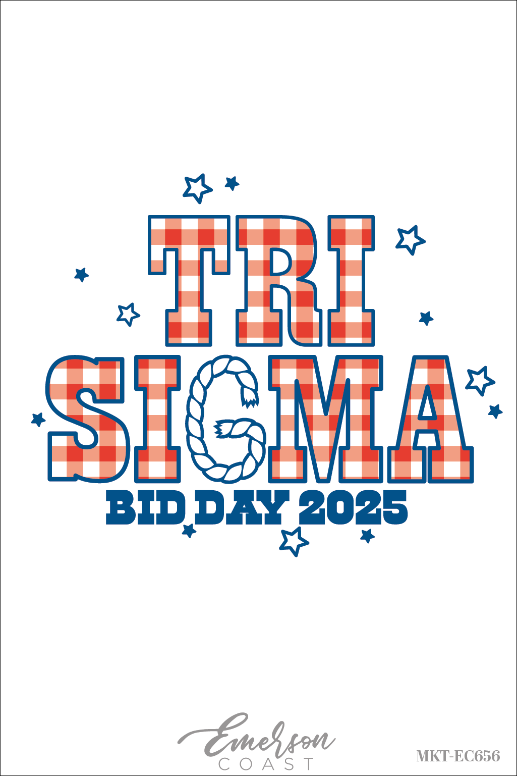 Sigma Sigma Sigma Gingham Pattern Bid Day T-Shirt