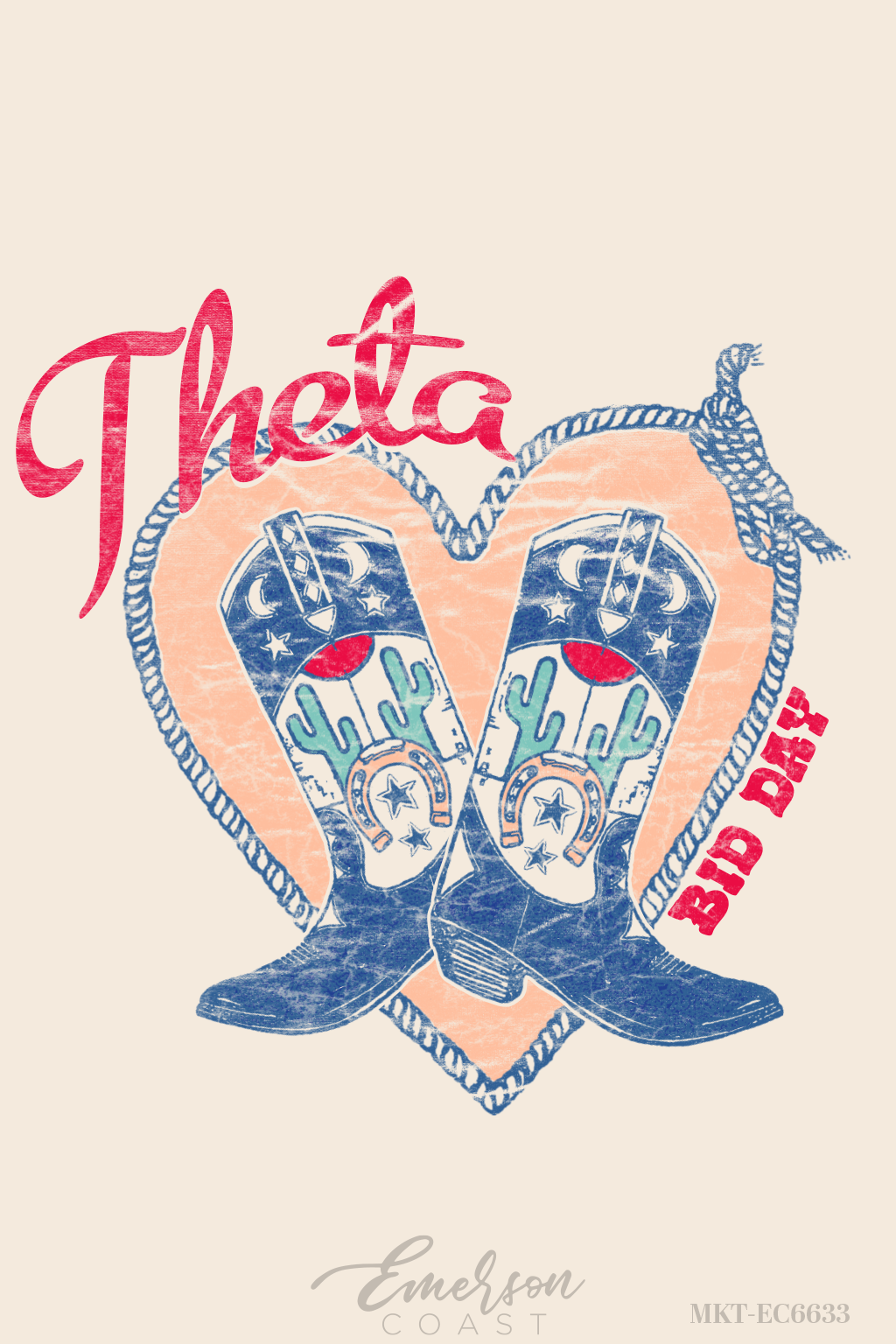 Kappa Alpha Theta Colorful Western Bid Day T-Shirt