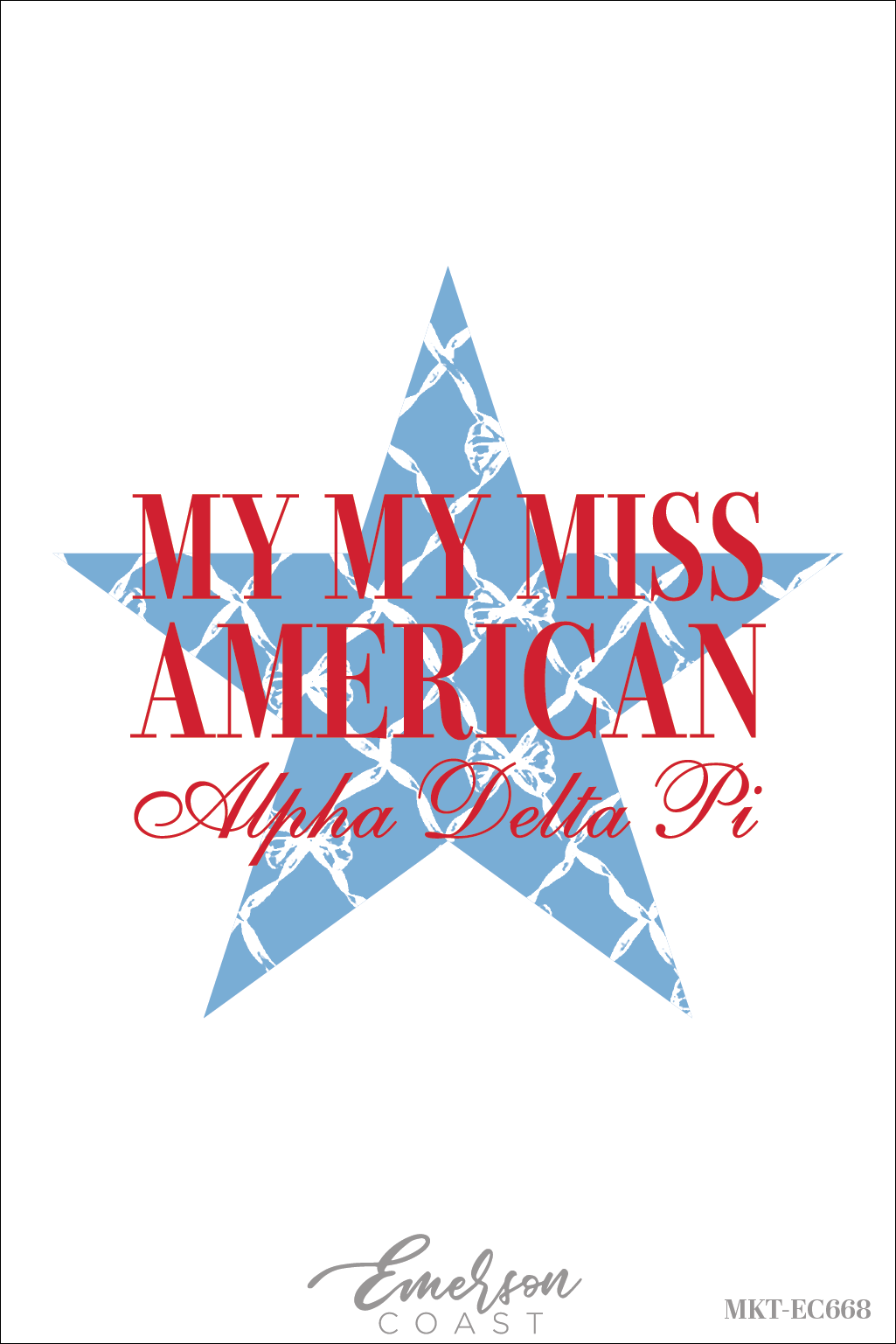 Alpha Delta Pi My My Miss American Bid Day T-Shirt