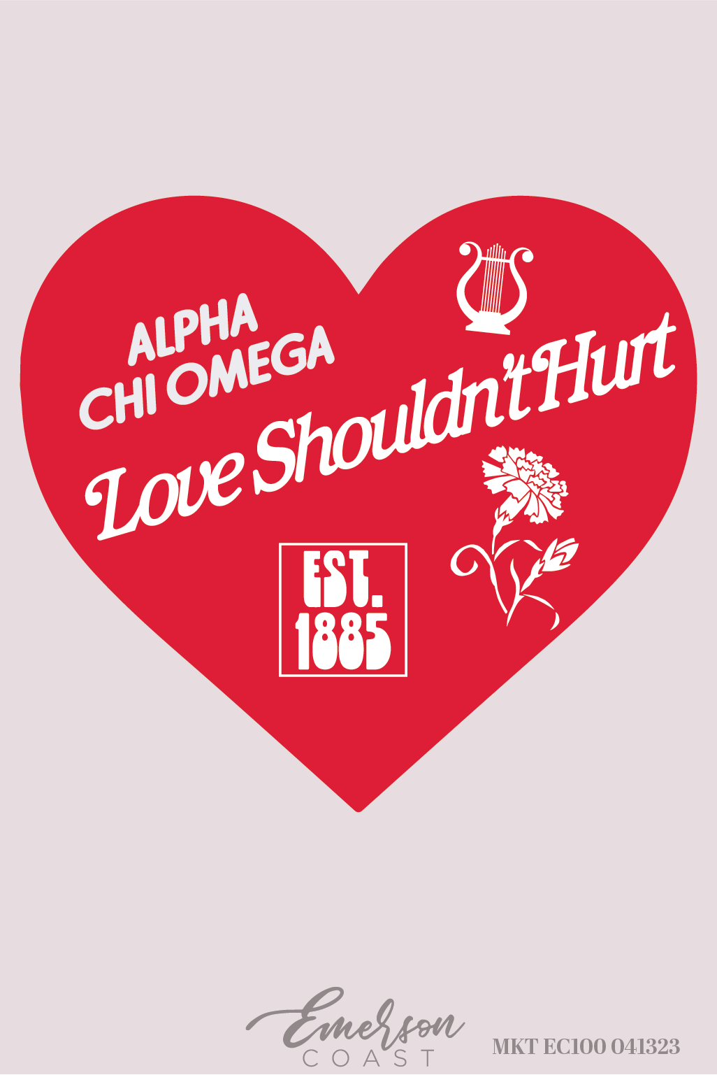 Alpha Chi Omega Love Shouldn't Hurt Philanthropy Heart T-Shirt
