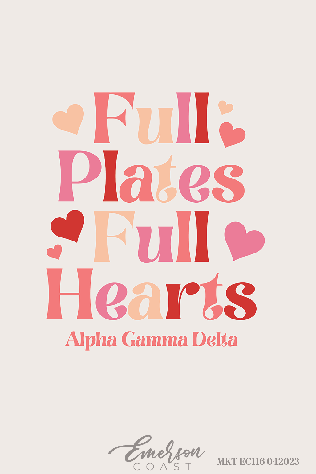 Alpha Gamma Delta Full Plates Full Hearts Heart Tee