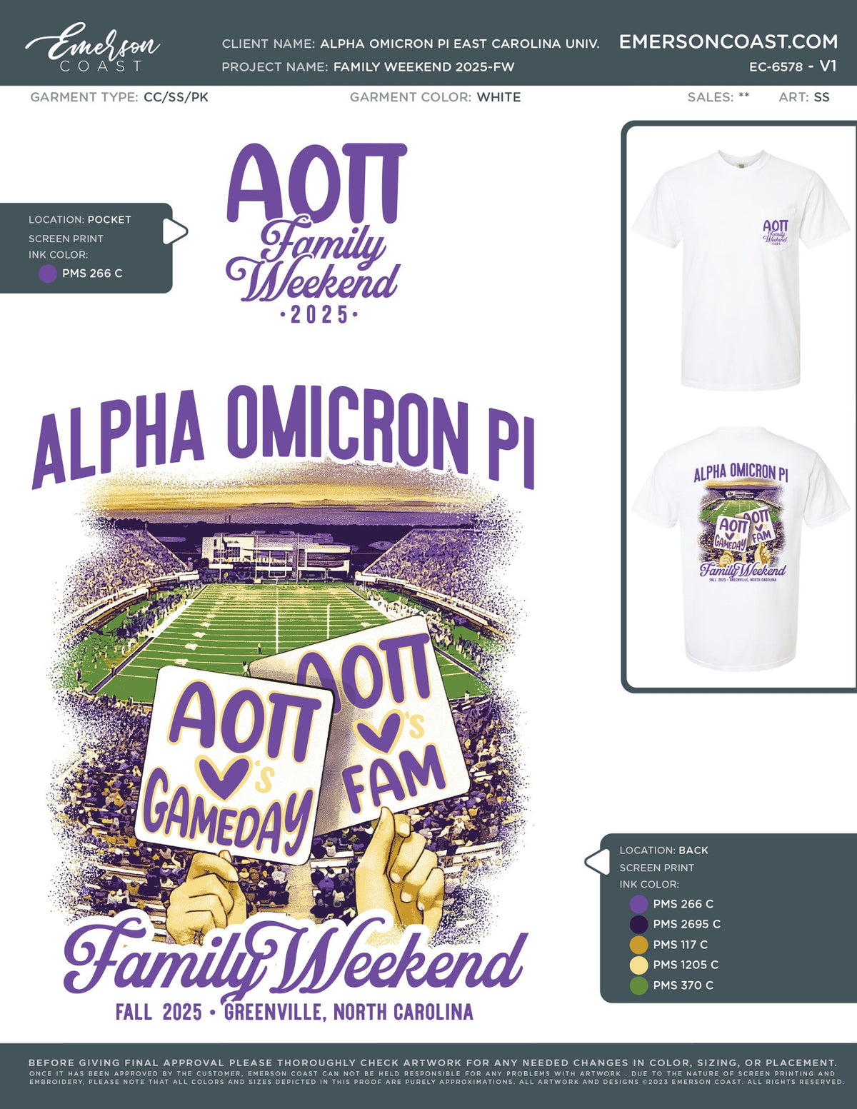 EC-6578 Alpha Omicron Pi East Carolina University Family Weekend 2025-FW