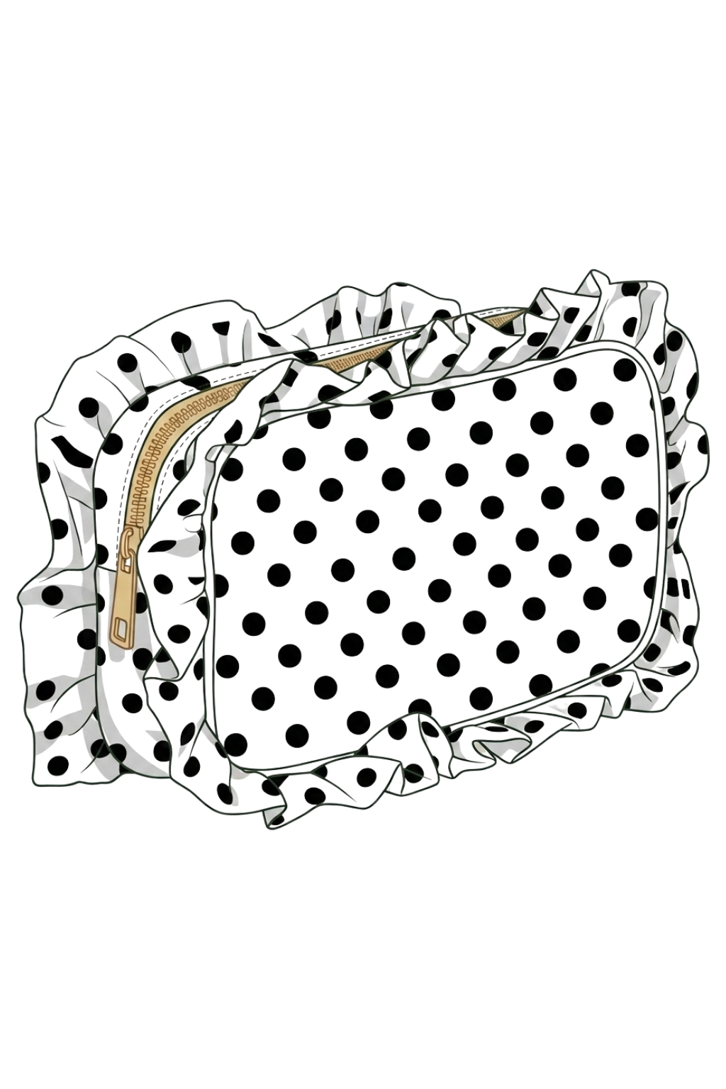 Custom Patterned Ruffle Makeup Bag