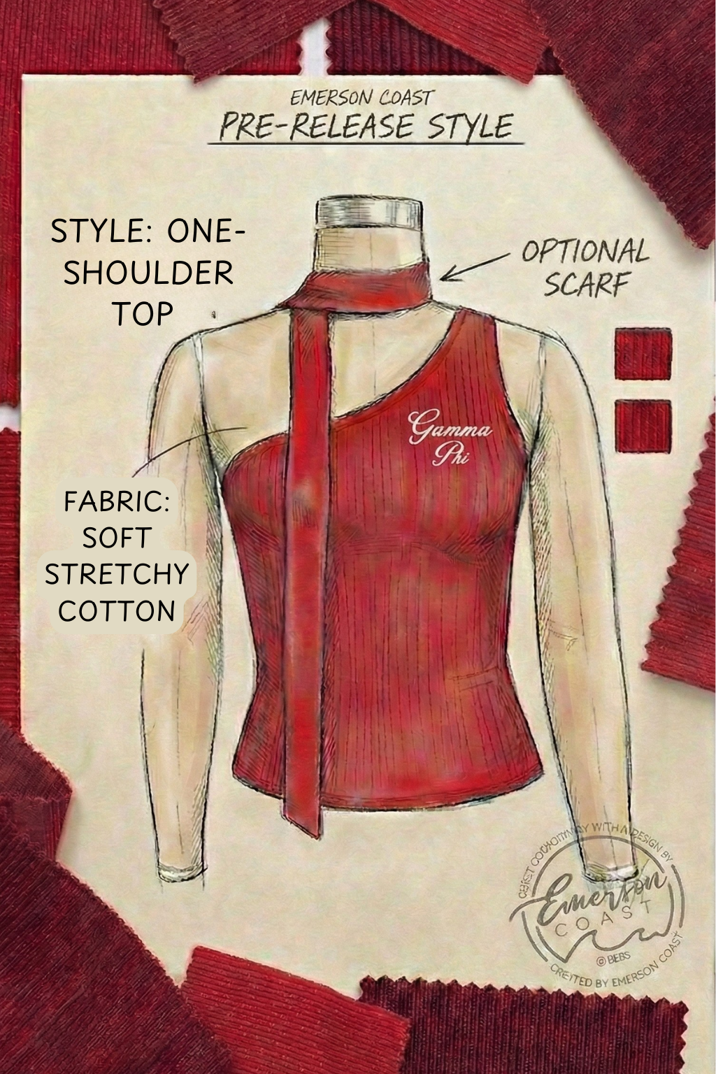 Emerson Coast One Shoulder Neck Scarf Tank