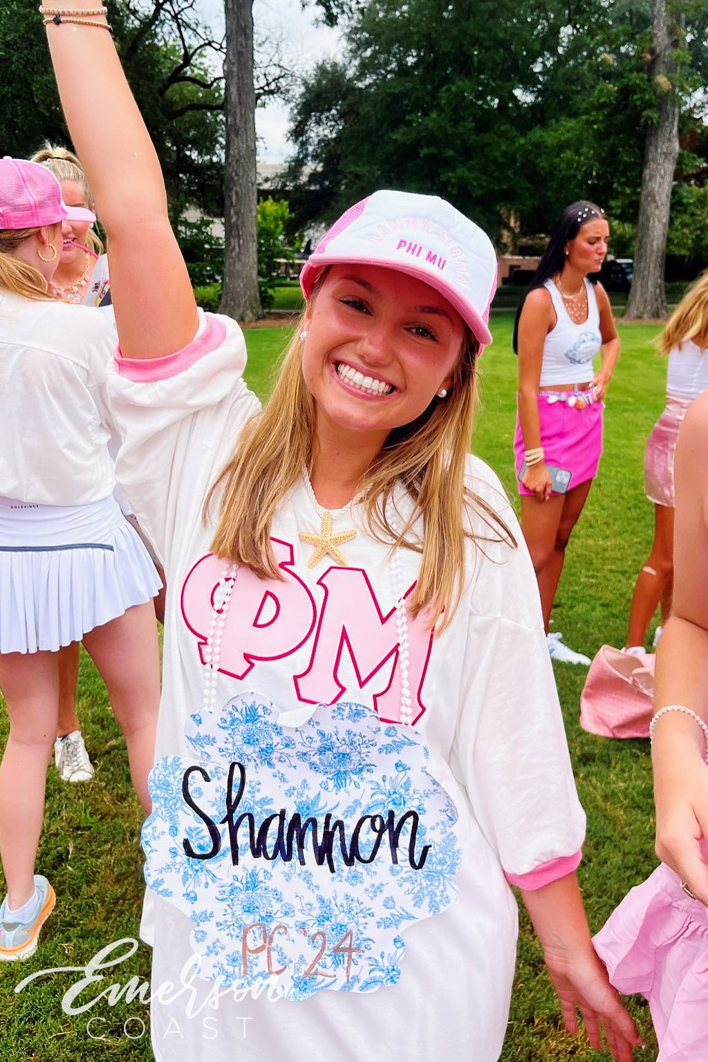 Phi Mu Georgia College & State University Pink Cuff Bid Day Jersey