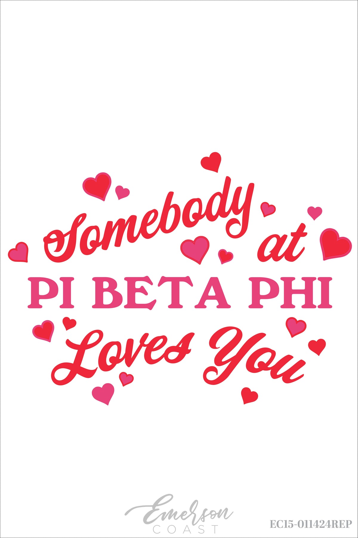 Pi Phi Somebody Loves Me Heart Tshirt