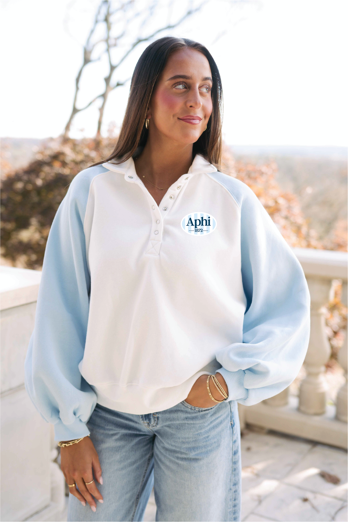 Alpha Phi Preppy Polo Pullover