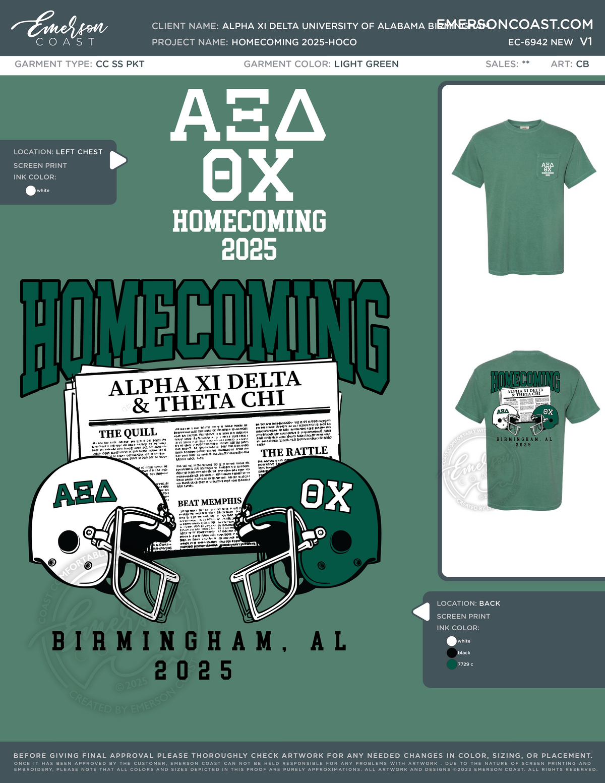 EC-6942 NEW Alpha Xi Delta University of Alabama Birmingham Homecoming 2025-HOCO