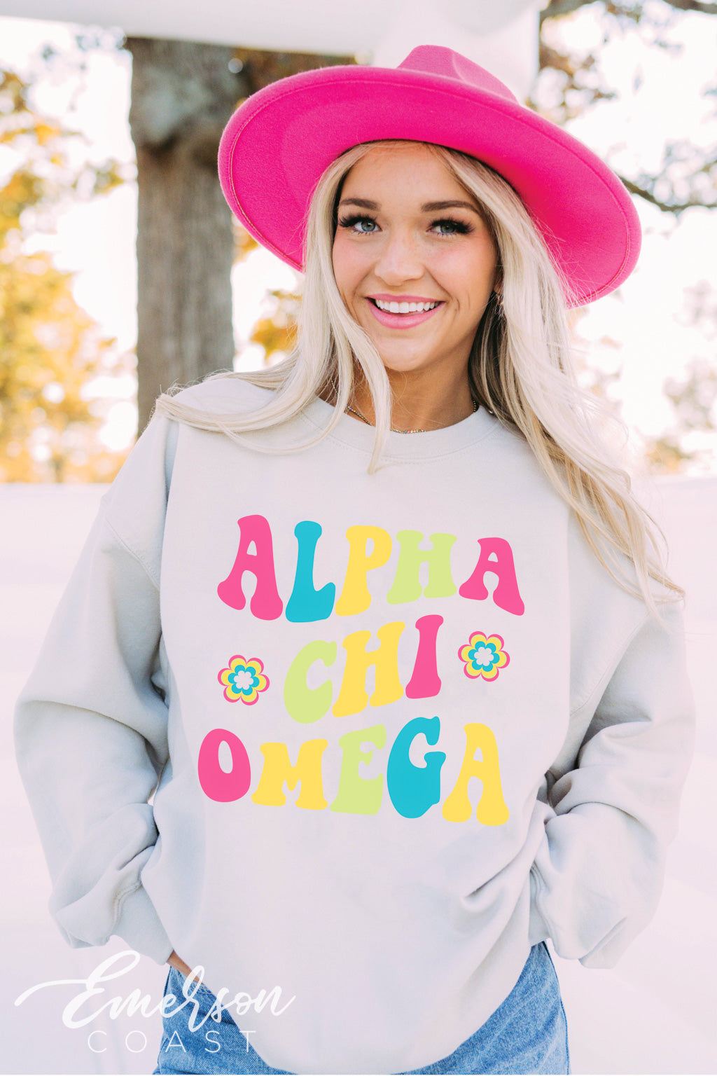Alpha Chi Omega Bright Floral Crewneck