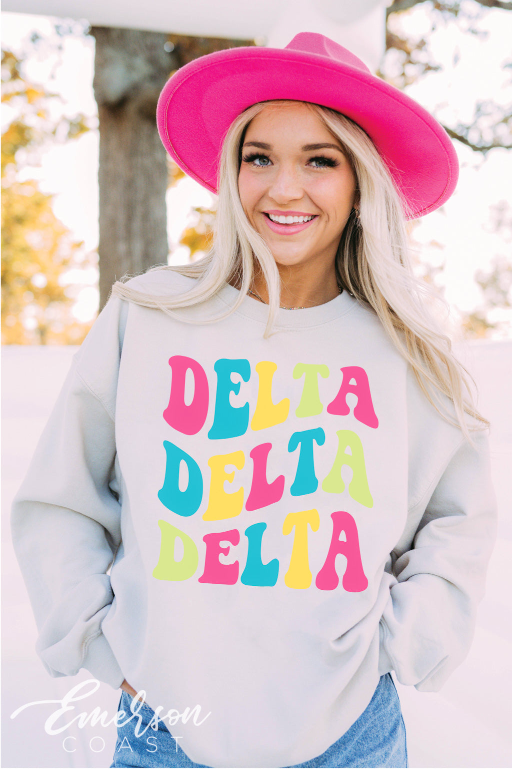 Delta Delta Delta Bright Floral Crewneck