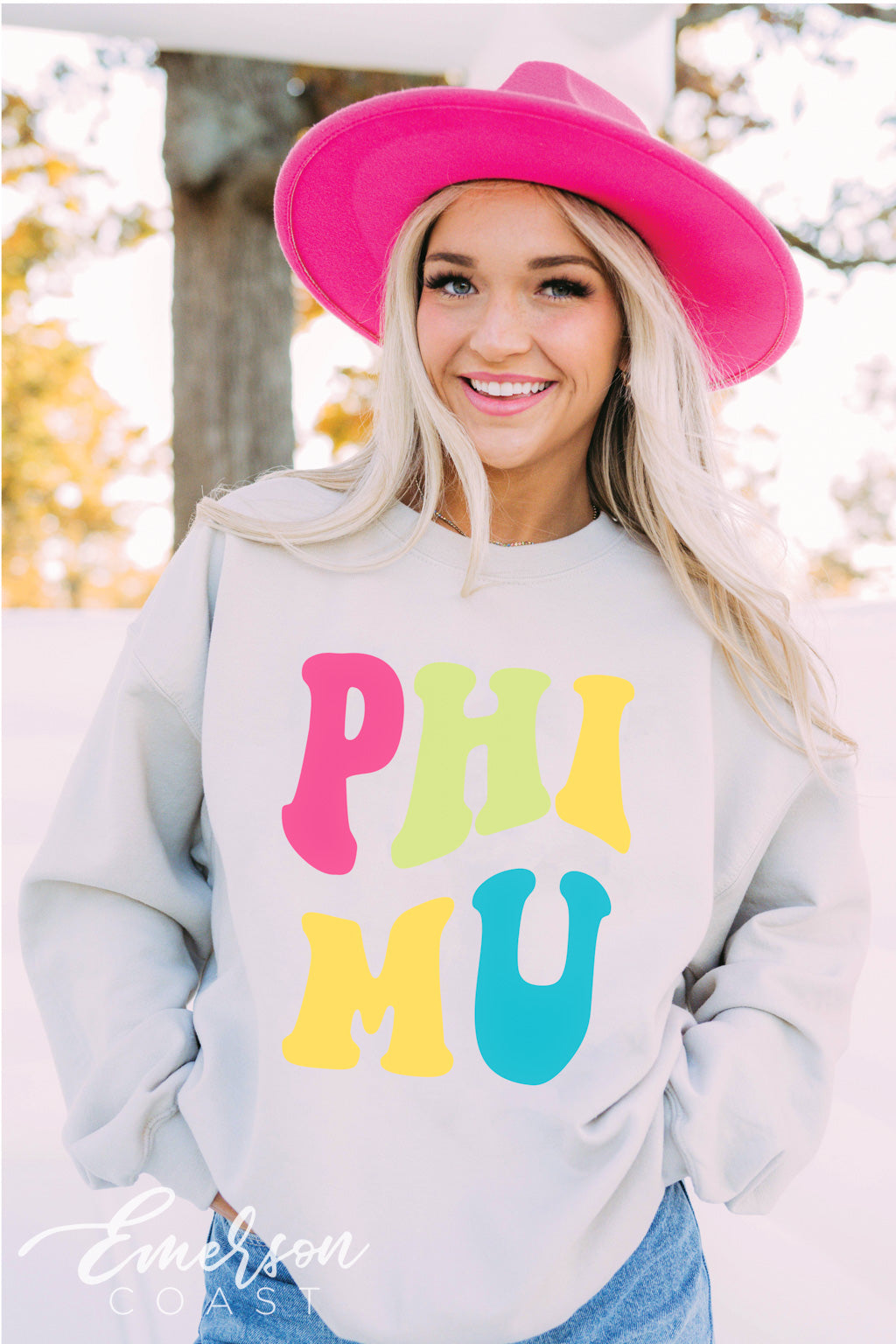 Phi Mu Bright Floral Crewneck