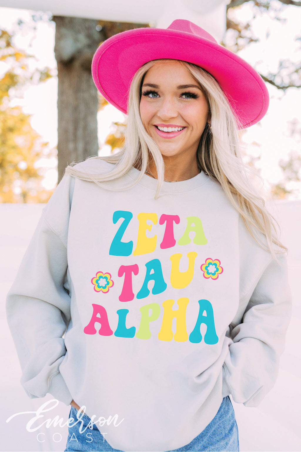 Zeta Tau Alpha Bright Floral Crewneck