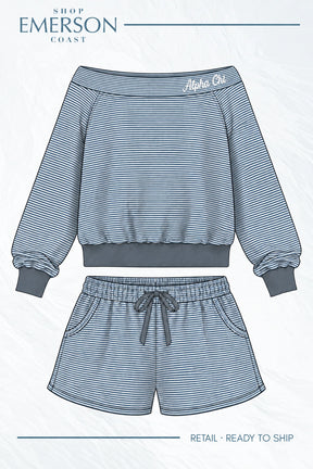 Alpha Chi Omega Cozy Hour Off The Shoulder Set