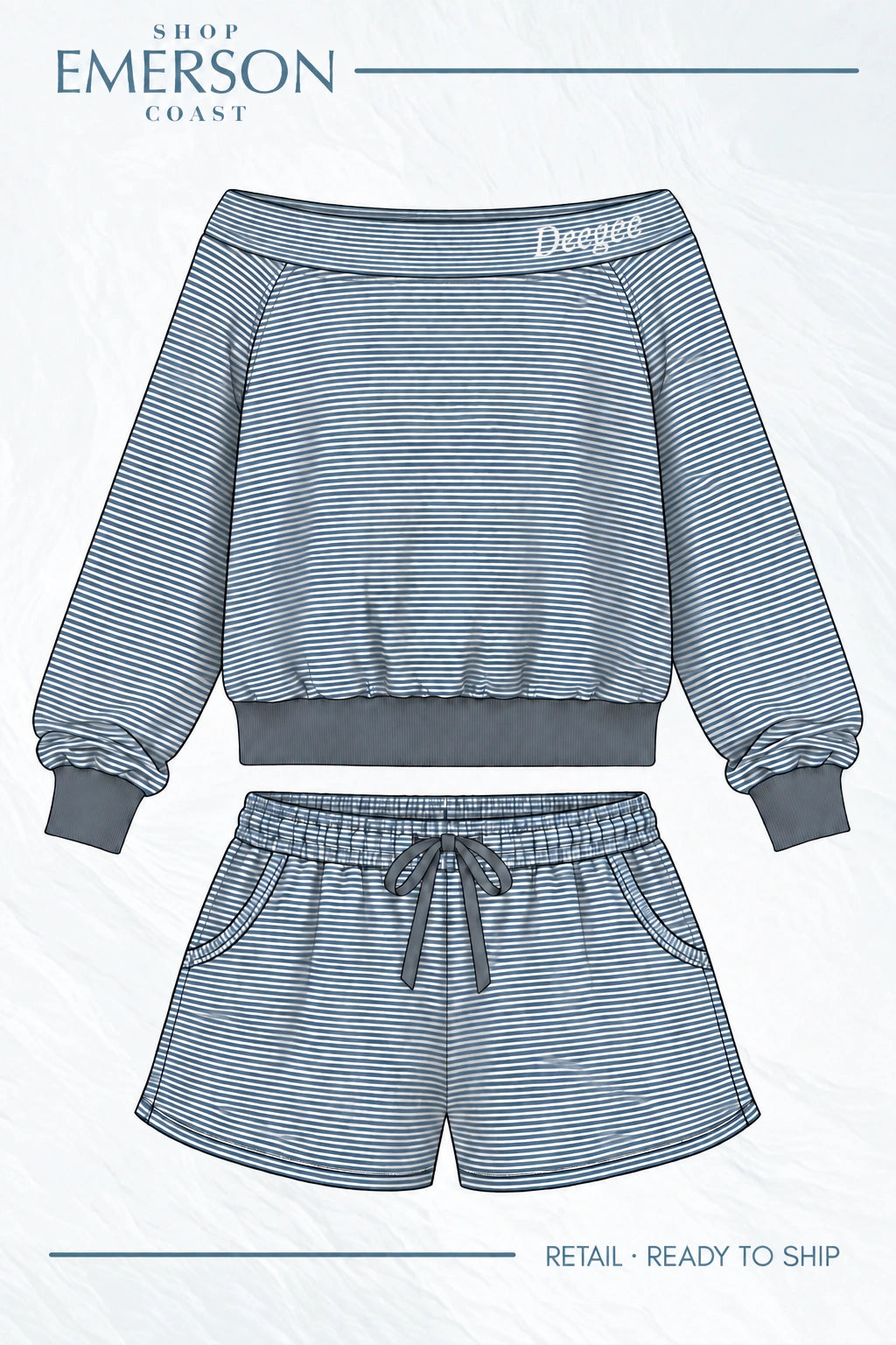Delta Gamma Cozy Hour Off The Shoulder Set