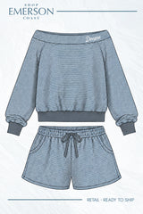 Delta Zeta Cozy Hour Off The Shoulder Set