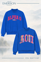 Alpha Omicron Pi Blue Lakeside Reversible Mockneck