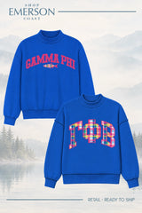 Gamma Phi Beta Blue Lakeside Reversible Mockneck