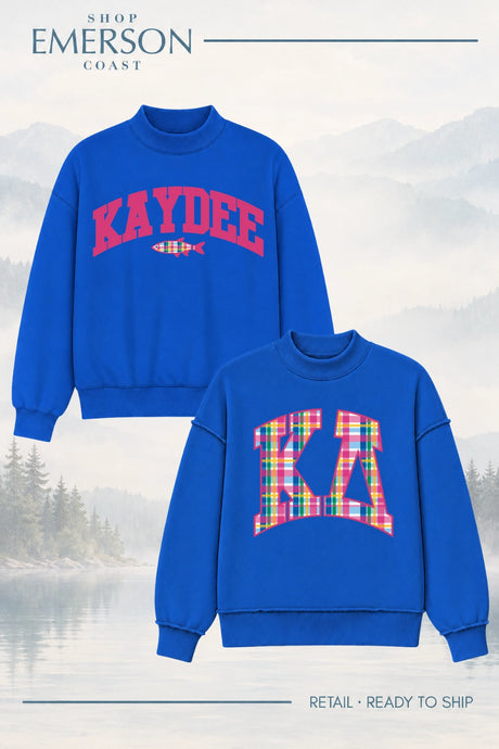 Kappa Delta Blue Lakeside Reversible Mockneck