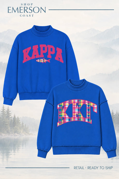 Kappa Kappa Gamma Blue Lakeside Reversible Mockneck