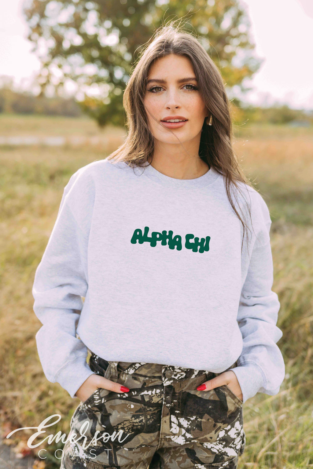 Alpha Chi Omega It&#39;s Giving Outdoors Crewneck