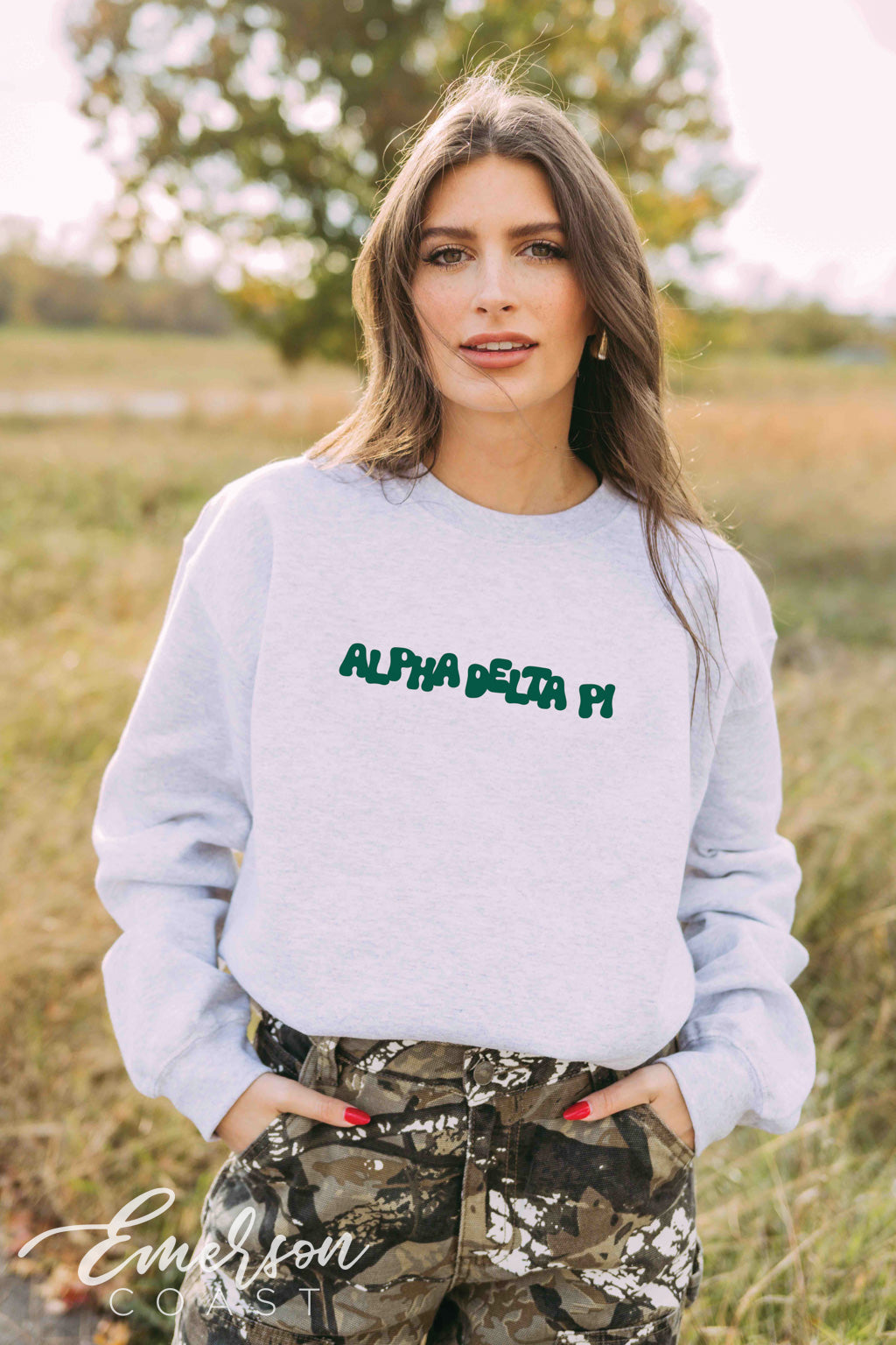 Alpha Delta Pi It's Giving Outdoors Crewneck