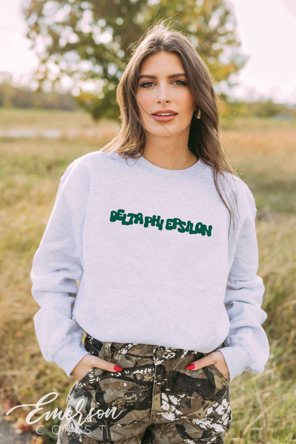 Delta Phi Epsilon It's Giving Outdoors Crewneck