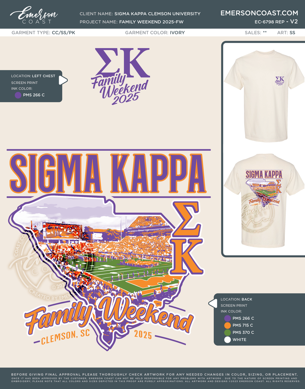 EC-6798 REP Sigma Kappa Clemson University Family Weekend 2025-FW