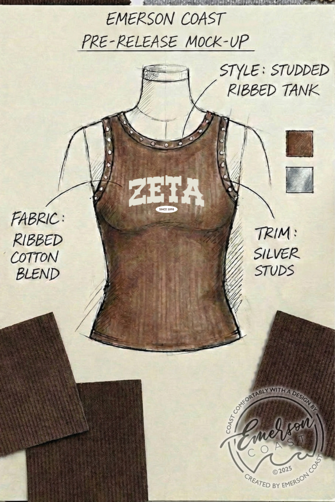 Emerson Coast Studded Ribbed Tank