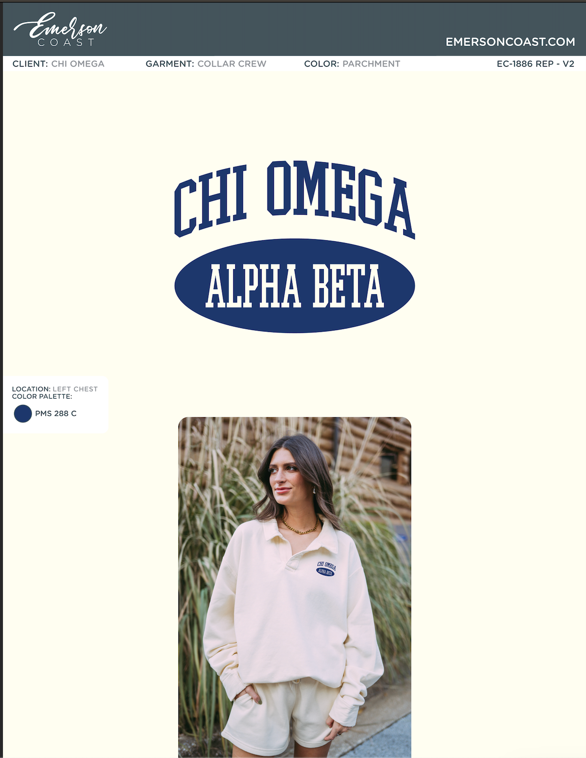 EC-1886 REP Chi Omega Auburn University Collared Crew Varsity 2024-PR