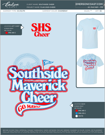 EC-7047 REP Southside Cheer Flag 2025-CHEER REORDER