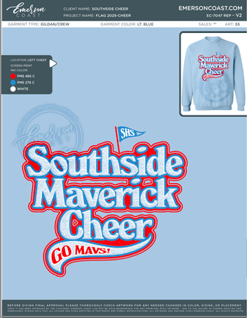 EC-7047 REP Southside Cheer Flag 2025-CHEER REORDER