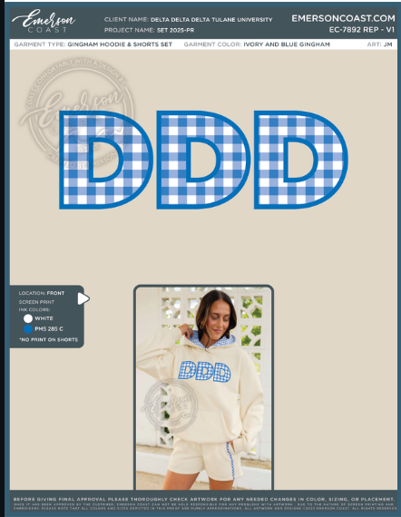EC-7892 REP Delta Delta Delta Tulane University Set 2025-PR