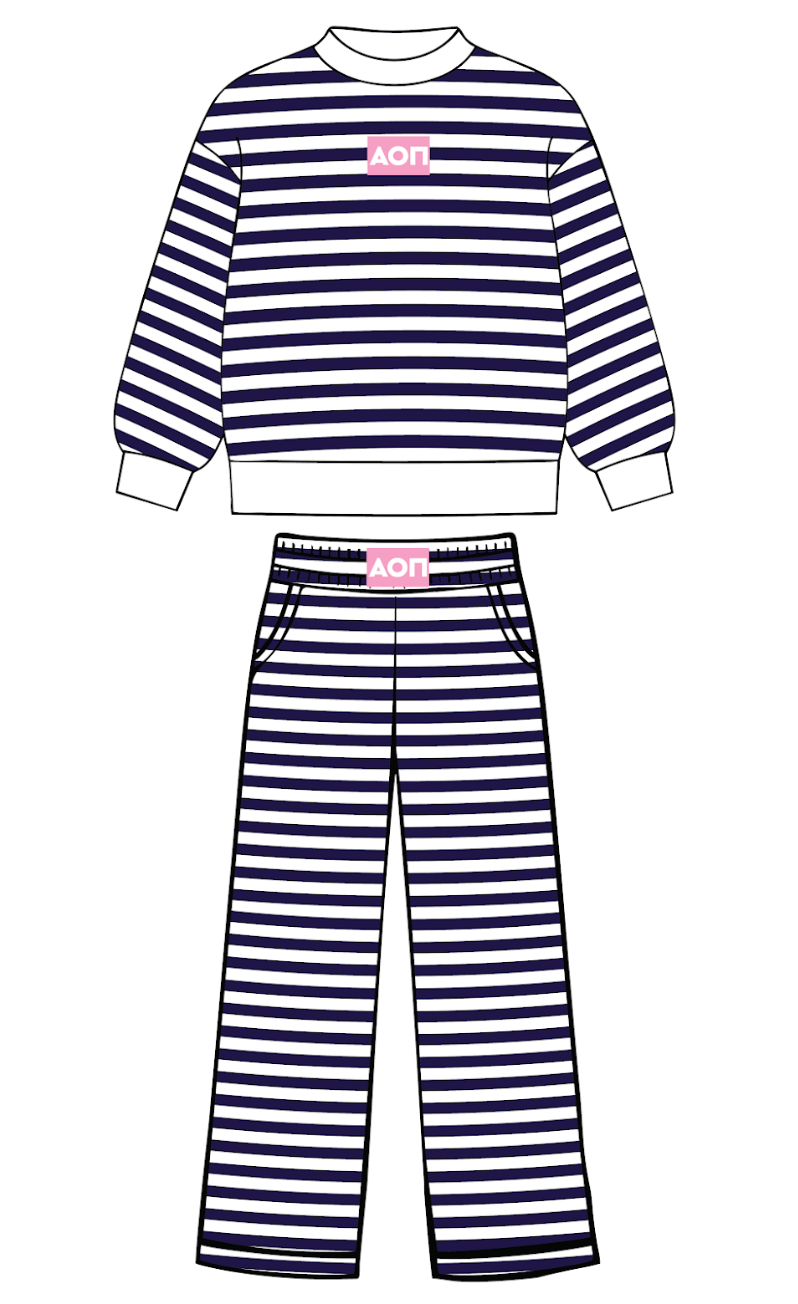 EC-8315 REP Alpha Omicron Pi University of Oklahoma Striped Set 2025-PR